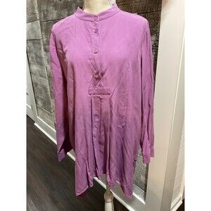 Soft Surroundings Purple Tunic Top XL Pintuck Pleats 100%  Modal